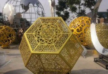 棱面球雕塑指用，中式工藝，公園鏤空棱面球雕塑指用