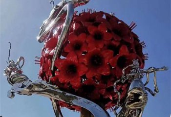 花球雕塑制作，鍛造工藝，不銹鋼花球雕塑選用