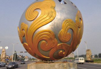 花紋球雕塑廠，景觀雕塑，不銹鋼花紋球雕塑制作承接