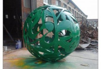 花紋球雕塑廠家，水景雕塑，不銹鋼花紋球雕塑觀賞型