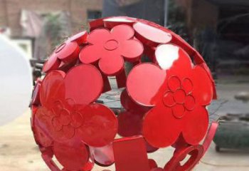 花紋球雕塑制作，景觀雕塑，不銹鋼花紋球雕塑常用