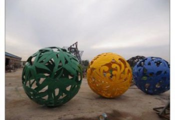 鏤空花紋球雕塑定做，廣場雕塑，不銹鋼花紋球雕塑優(yōu)選