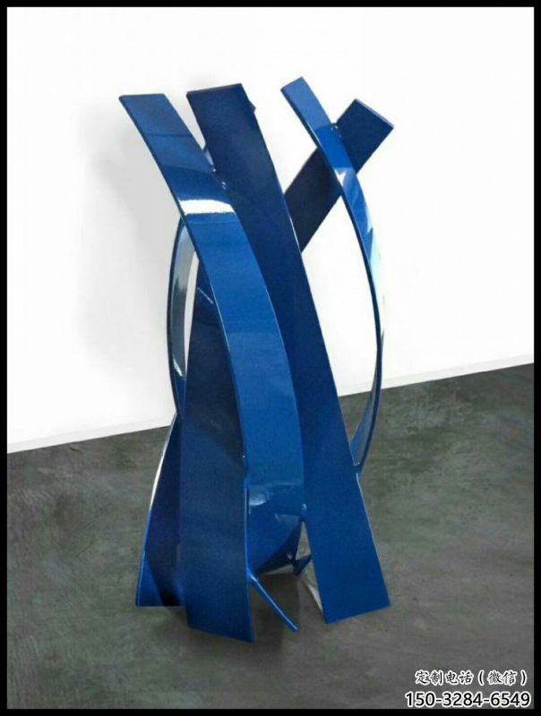 烤漆絲帶雕塑供應，花園小品，不銹鋼絲帶雕塑展品