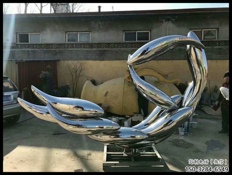 絲帶雕塑優選，陸地擺件，藝術不銹鋼絲帶雕塑供應