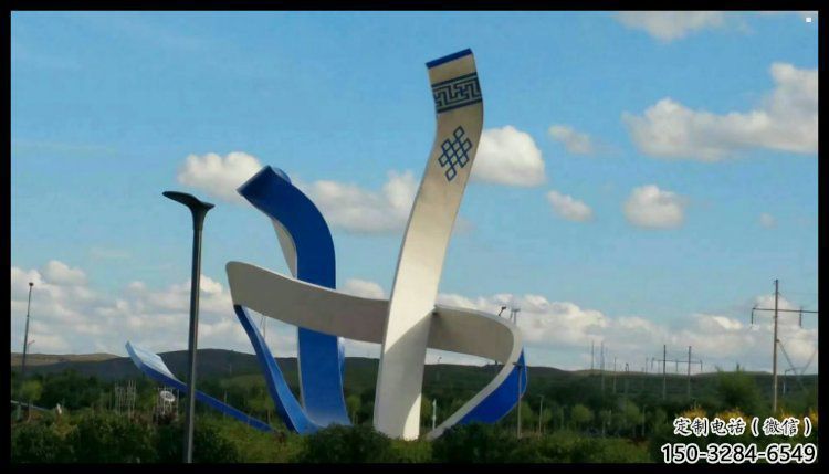 現(xiàn)代絲帶雕塑承接，歐式風(fēng)格，不銹鋼絲帶雕塑精選