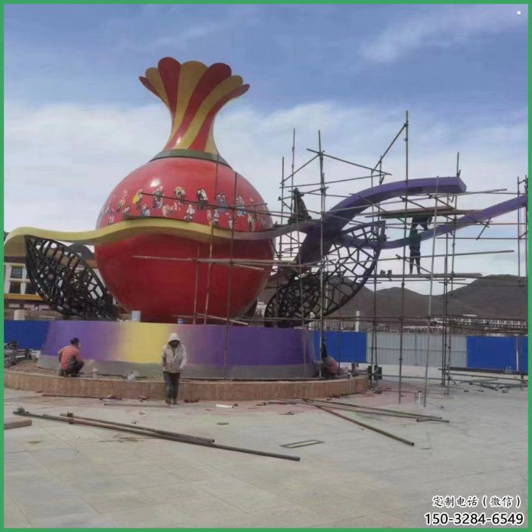 花瓶雕塑常用，景觀概念，玻璃鋼花瓶雕塑展品