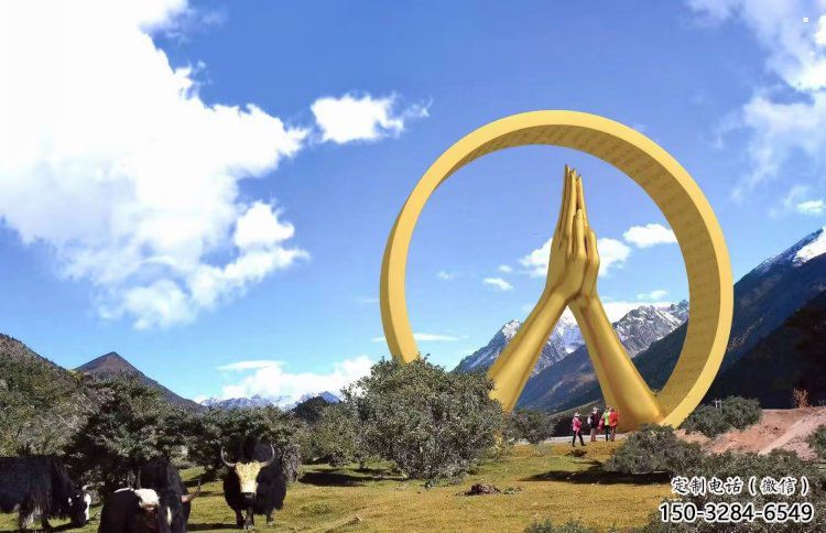 佛手雕塑常用，景觀概念，不銹鋼佛手雕塑廠家