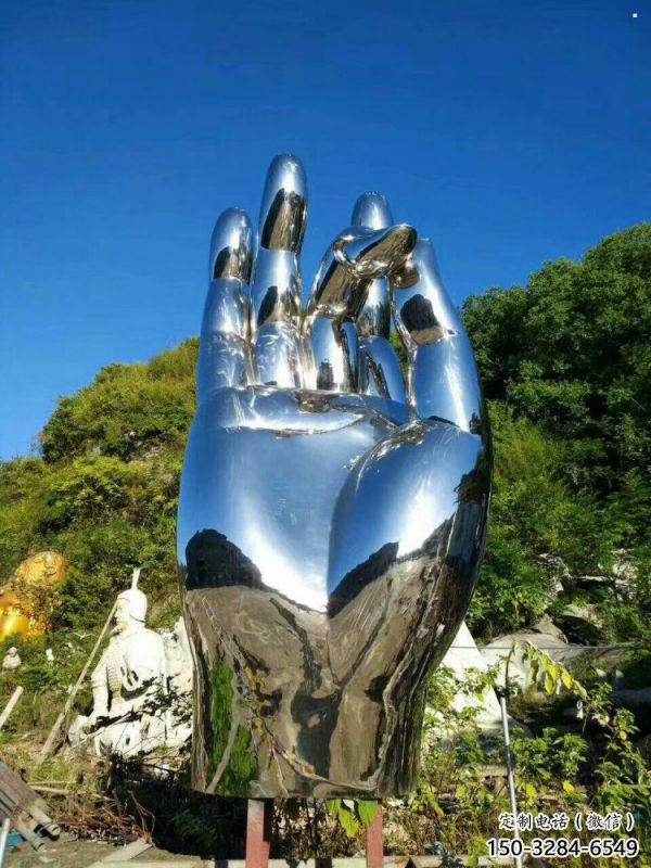 手拈花雕塑定做，廣場雕塑，不銹鋼手拈花雕塑提供