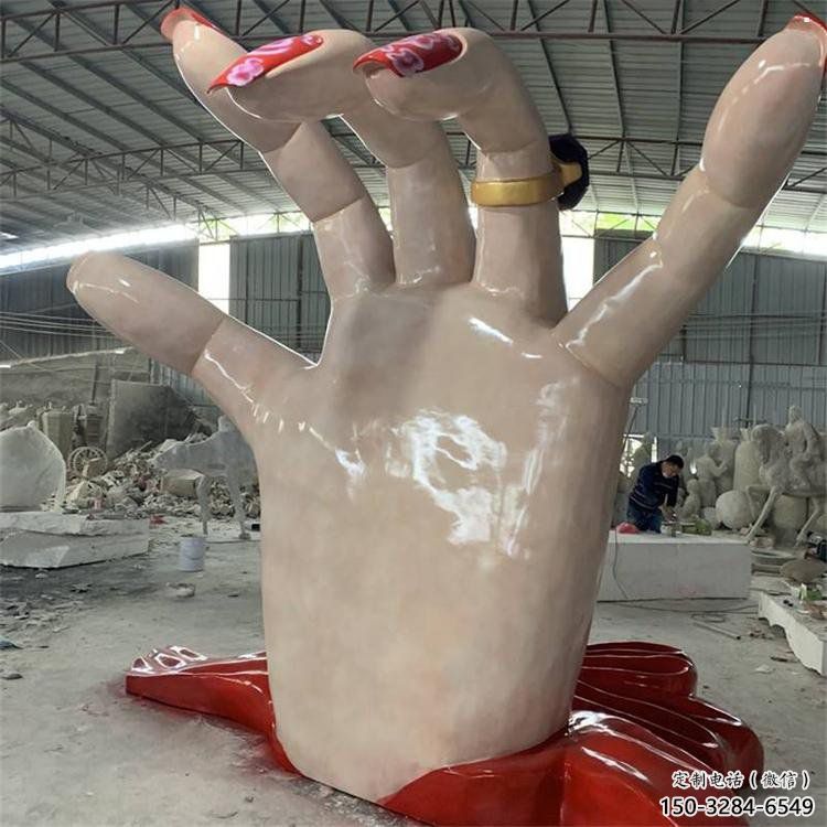 手指雕塑觀賞型，景區(qū)雕塑，不銹鋼手指雕塑廠家指用