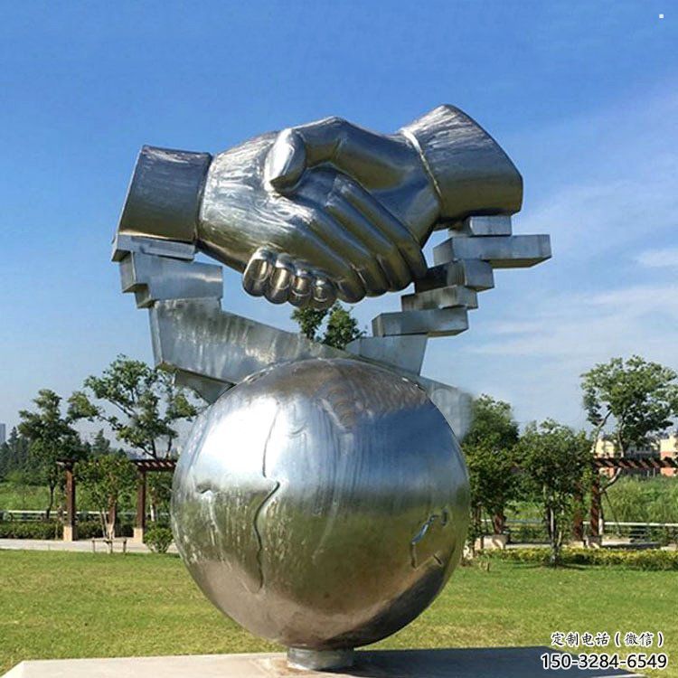 握手雕塑提供，室外雕塑，不銹鋼握手雕塑指用廠家