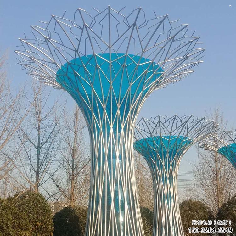 大型鏤空樹雕塑常用，戶外擺放，烤漆鏤空樹雕塑廠