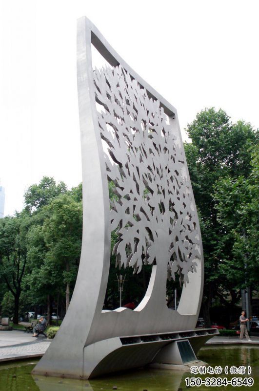 鏤空樹雕塑訂做，城市裝飾，景觀鏤空剪紙樹雕塑定制