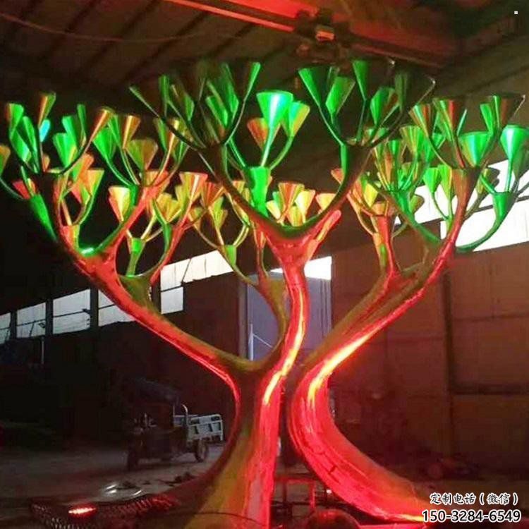 燈光樹雕塑優價，村標概念，燈光蘑菇樹雕塑廠家精品