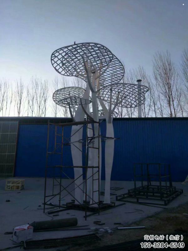 蘑菇樹雕塑生產(chǎn)商，廣場系列，創(chuàng)意鏤空蘑菇樹雕塑優(yōu)選