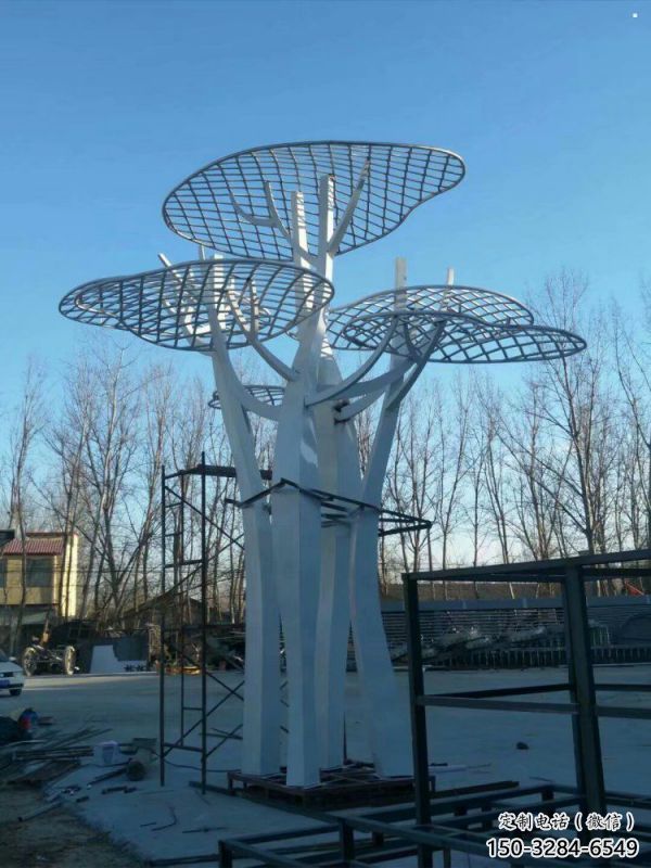 蘑菇樹雕塑生產，公園雕塑，鏤空蘑菇樹雕塑標準廠家