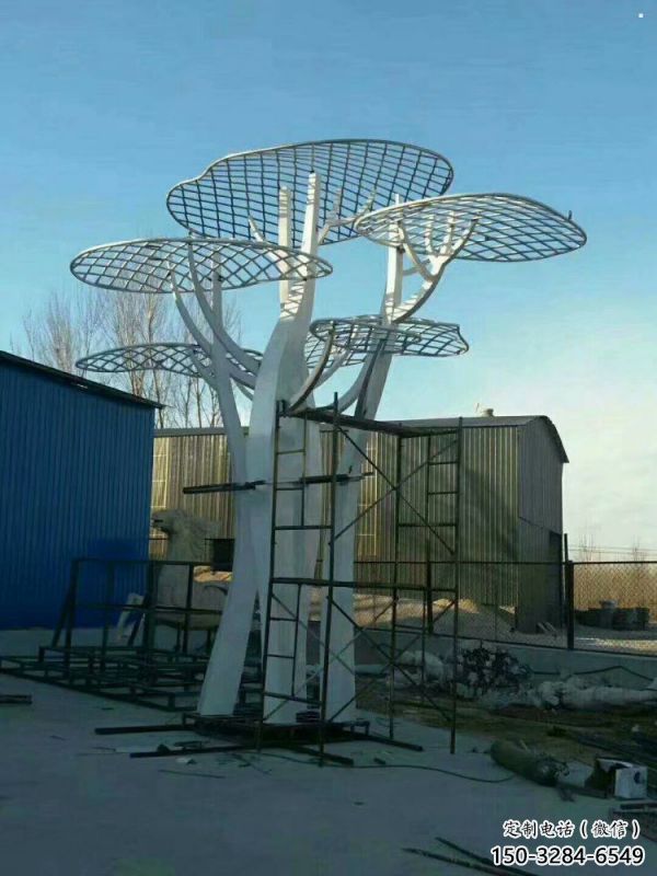 蘑菇樹雕塑制作，景區(qū)雕塑，城市鏤空蘑菇樹雕塑提供