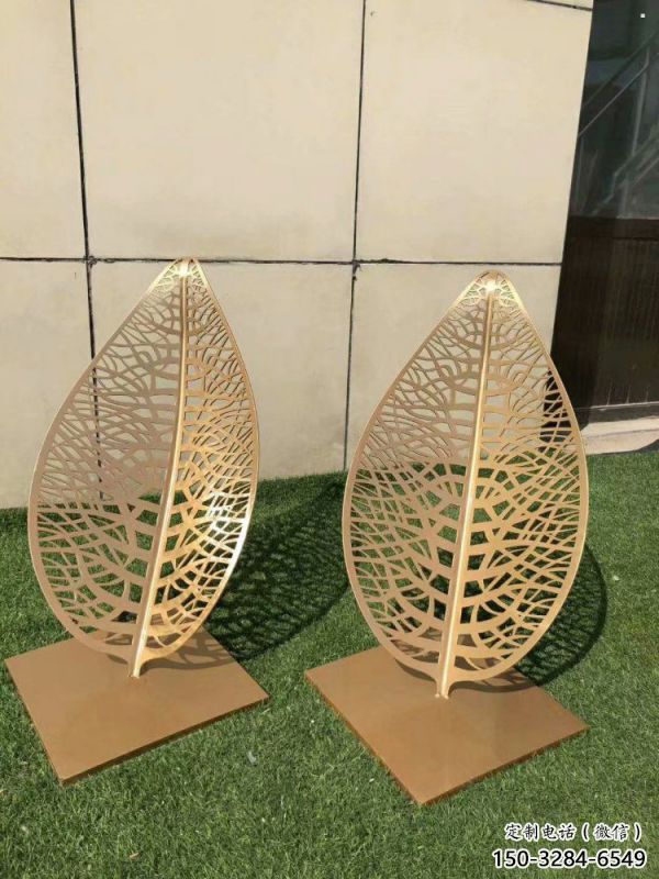 鏤空樹葉雕塑制造，小區雕塑，景觀鐵藝樹葉雕塑點擊