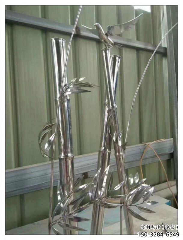 竹葉雕塑訂做，歐式風格，不銹鋼竹葉雕塑選定