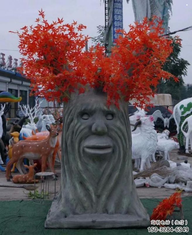 仿真樹雕塑制作，彩繪工藝，玻璃鋼仿真樹雕塑定價