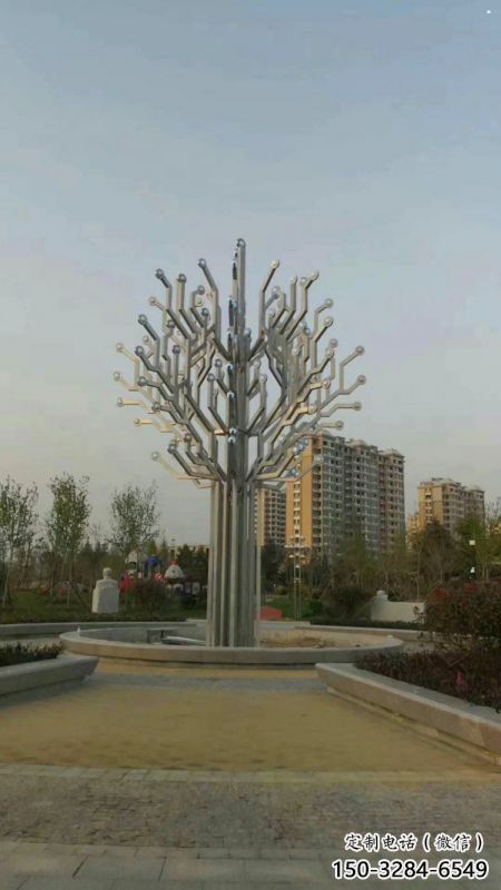 風鈴樹雕塑定制，小區(qū)擺件，不銹鋼風鈴樹雕塑服務商