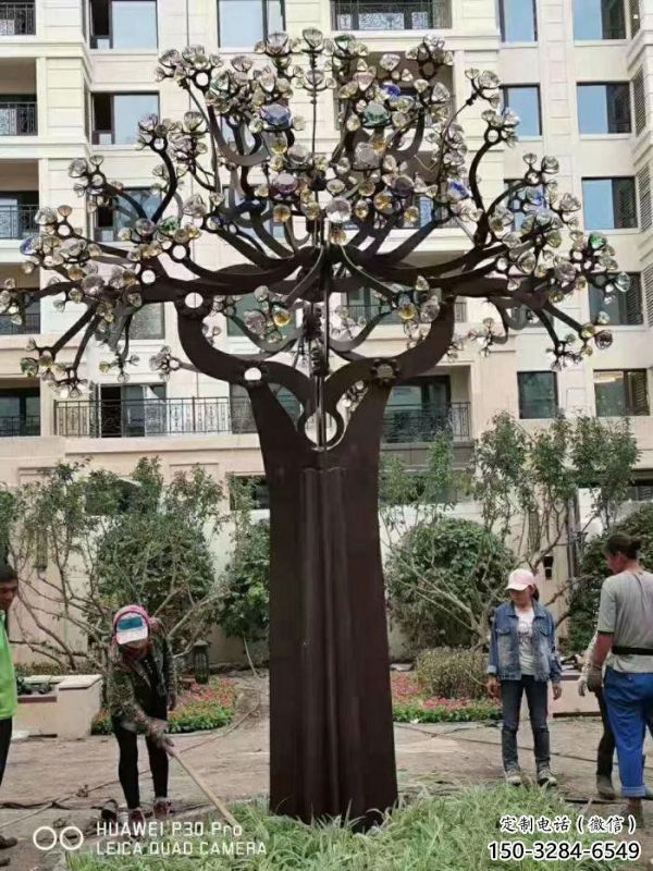 風鈴樹雕塑服務商，街景小品，不銹鋼風鈴樹雕塑服務商