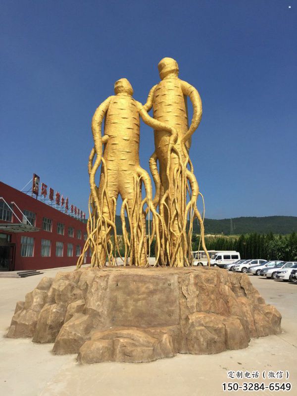大型人參雕塑標(biāo)準(zhǔn)，街頭藝術(shù)，廣場人參樹雕塑通用