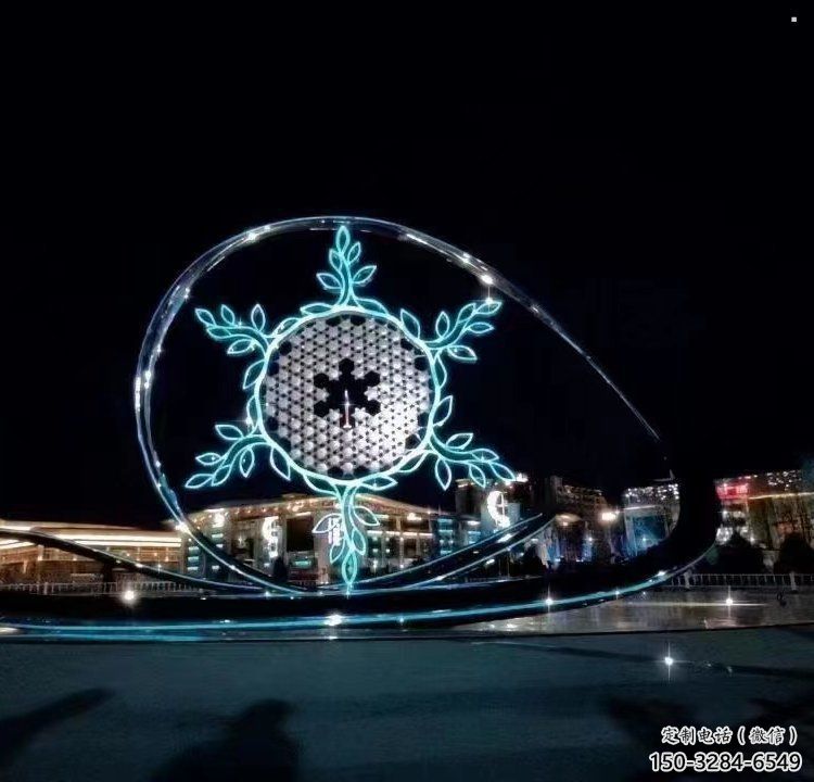 雪花雕塑廠家，燈光雕塑，不銹鋼雪花雕塑優選