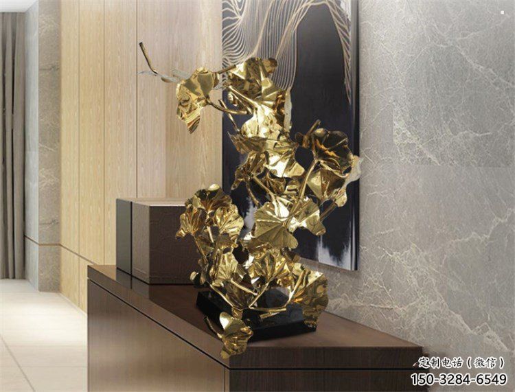 銀杏葉雕塑生產(chǎn)，城區(qū)小品，不銹鋼銀杏葉雕塑標(biāo)準(zhǔn)