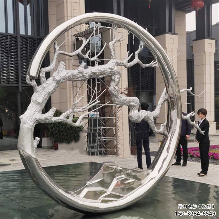 圓環樹雕塑定做，公園小品，不銹鋼圓環樹雕塑精選