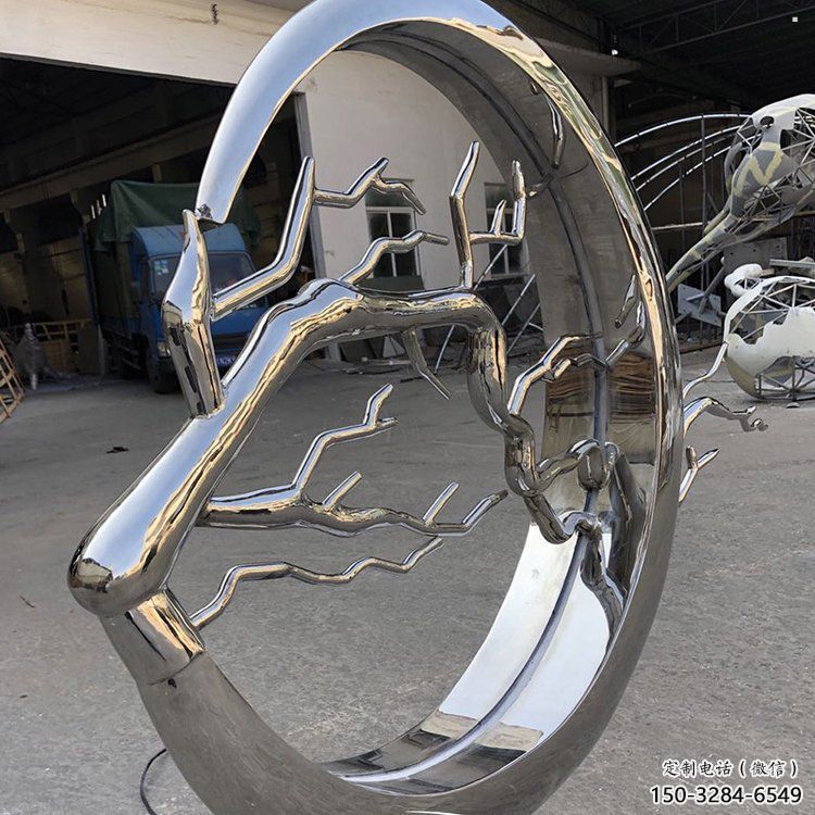 圓環(huán)樹雕塑精選，美陳雕塑，不銹鋼圓環(huán)樹雕塑通用