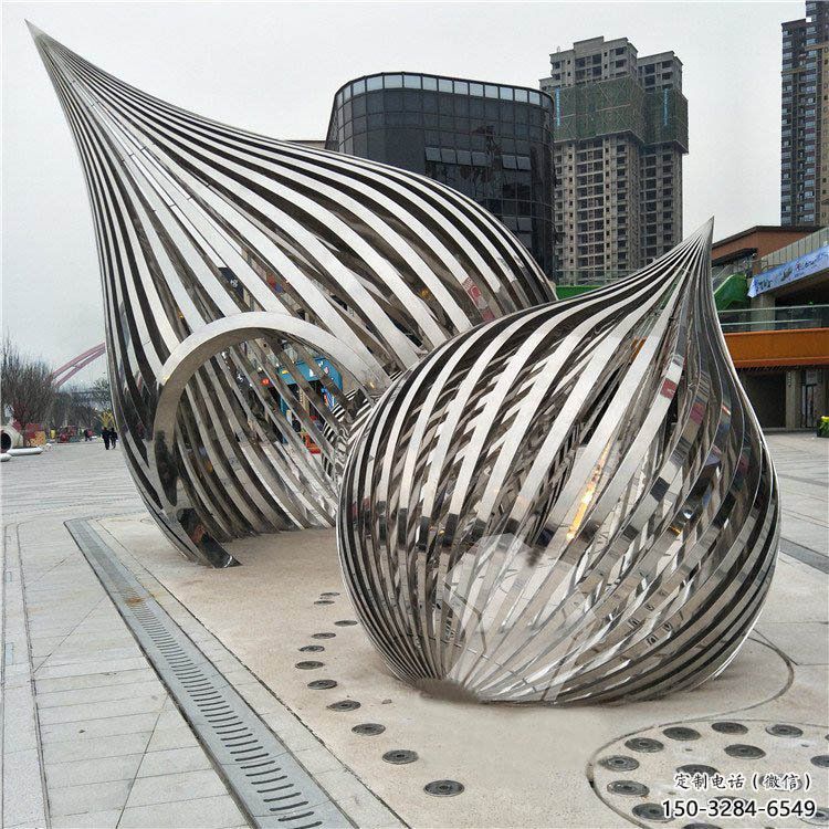 大型水滴雕塑常用，戶外擺放，鏤空水滴雕塑預定