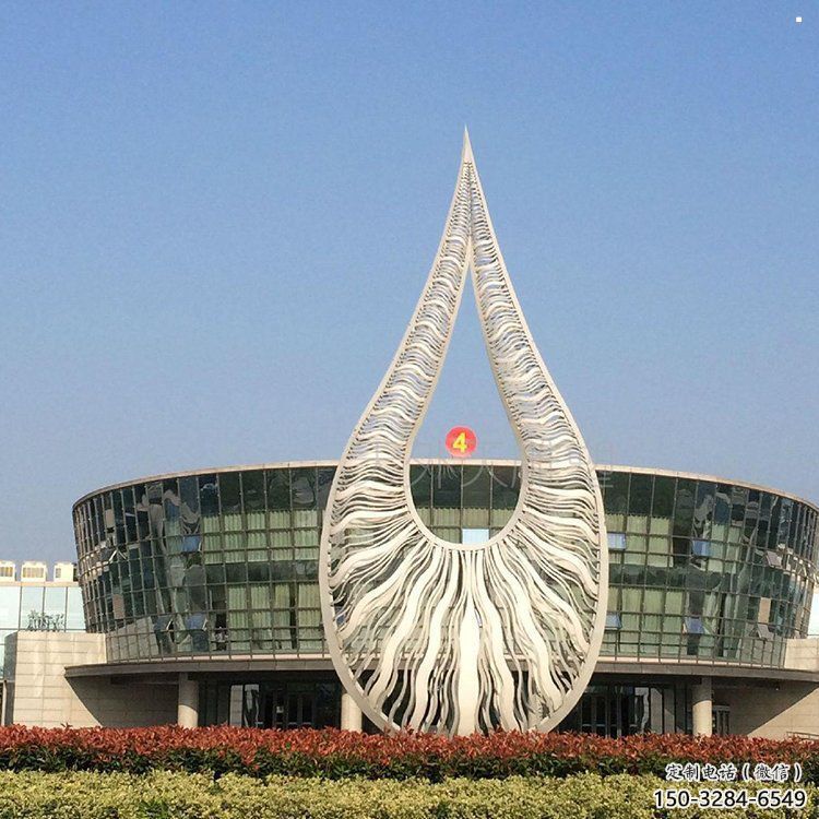 景觀水滴雕塑，鏡面景觀雕塑，抽象工藝