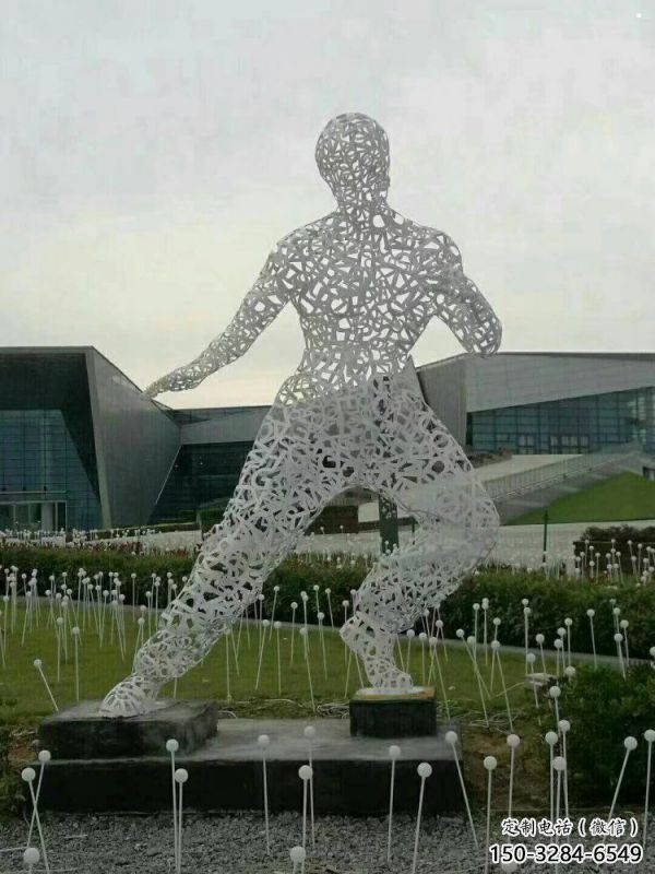 鏤空李小龍雕塑制造，街景小品，鐵藝人物雕塑優(yōu)價(jià)