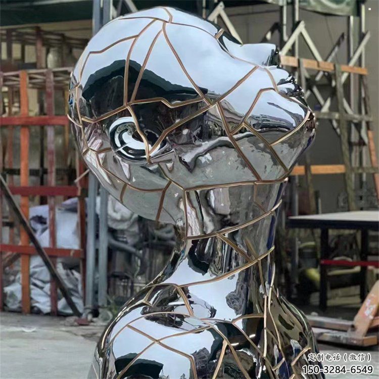 白鋼人頭像雕塑生產，透雕系列，鏡面人頭像雕塑生產商