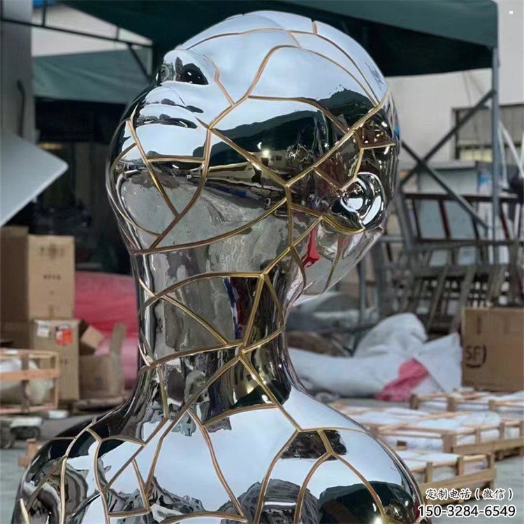 白鋼人頭像雕塑通用，街道標識，不銹鋼鏡面人頭像雕塑承接