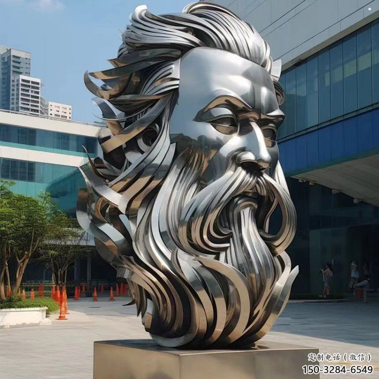 白鋼人頭像雕塑制造，歐式風(fēng)格，鏡面人頭像雕塑廠家供給