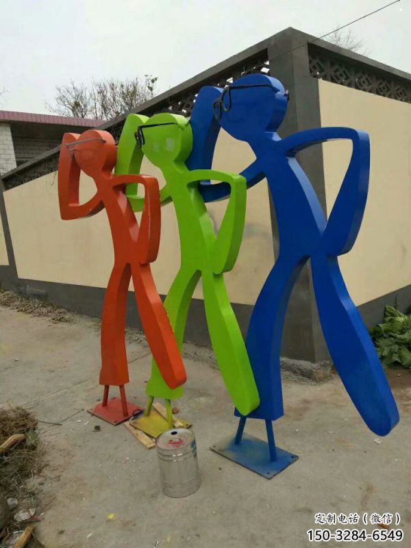 大型鏤空體育雕塑公司，花園小品，鐵藝人物雕塑提供