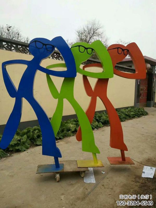 抽象體育雕塑觀賞型，露天雕塑，鋼結(jié)構(gòu)鐵藝人物雕塑訂做