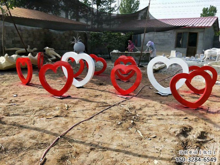 愛心雕塑提供，露天雕塑，烤漆愛心雕塑生產(chǎn)承接