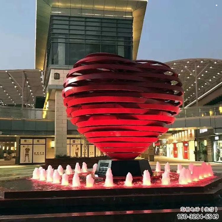 心形球雕塑常用，鋼管組合，不銹鋼烤漆心形球雕塑定價