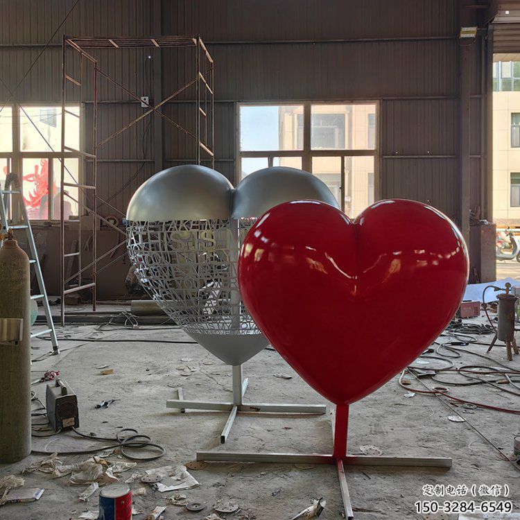 心形球雕塑供給，中式工藝，烤漆心形球雕塑精品