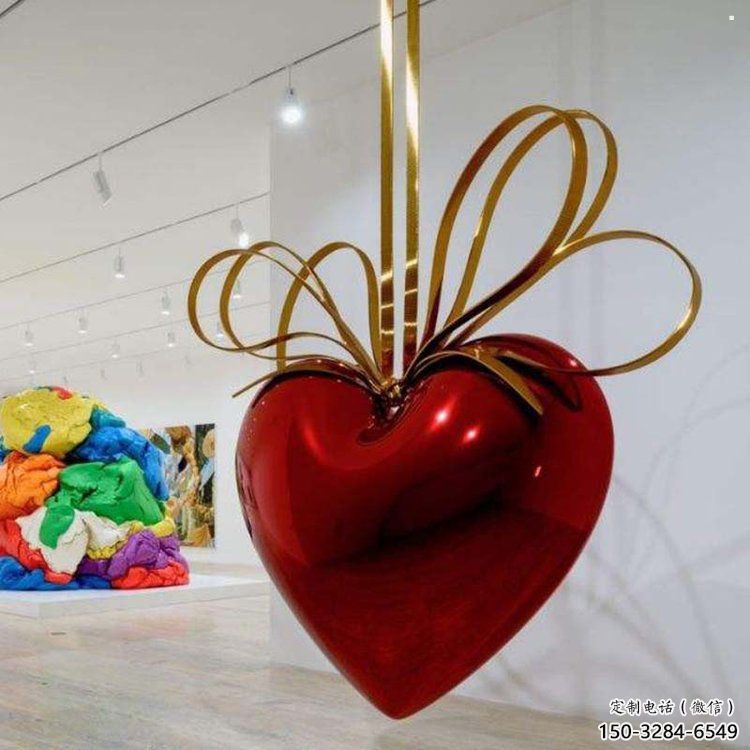 心形球雕塑定制制造，歐式風格，烤漆心形球雕塑供給