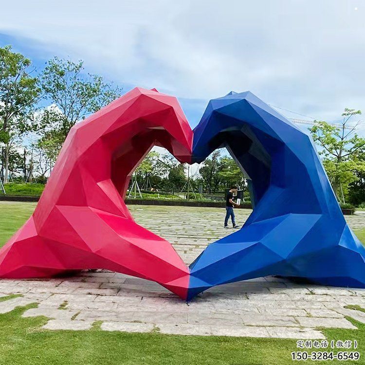 桃心雕塑供求，白鋼構件，彩色不銹鋼桃心雕塑觀賞型