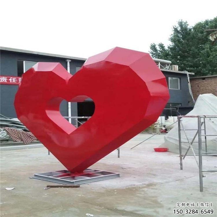 桃心景觀雕塑通用，城市雕塑，不銹鋼桃心雕塑指用