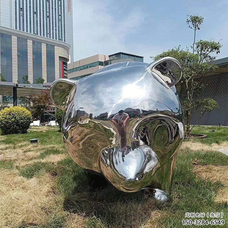 現(xiàn)代熊貓雕塑承接，歐式風(fēng)格，廣場(chǎng)不銹鋼熊貓雕塑精選