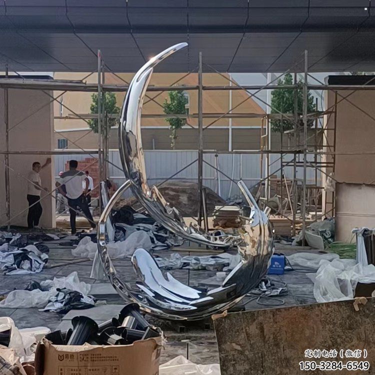 景觀羽毛雕塑精選，陸地?cái)[件，公園鏡面羽毛雕塑精品