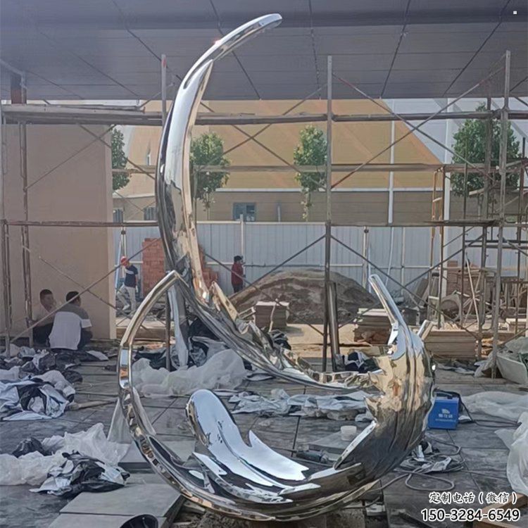 羽毛雕塑通用，街景小品，鏡面羽毛雕塑制造廠家
