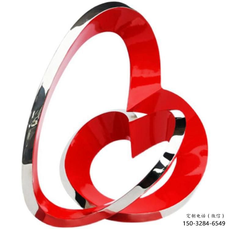 鍛鋼雙環(huán)雕塑選用，小區(qū)擺件，大型不銹鋼雙環(huán)雕塑公司