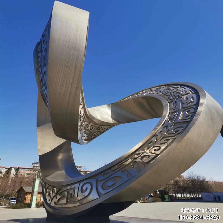 雙環雕塑制造商，城市雕塑，不銹鋼雙環雕塑觀賞型