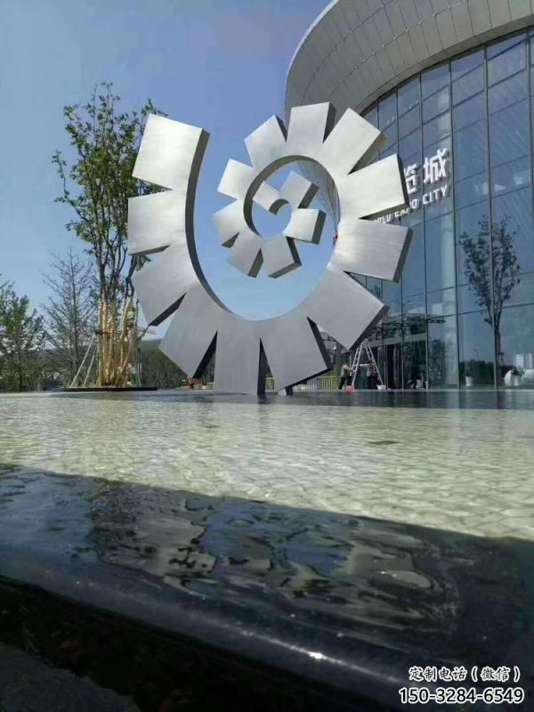 烤漆圓環(huán)雕塑制造商，室外軟裝，燈光圓環(huán)雕塑制作承接